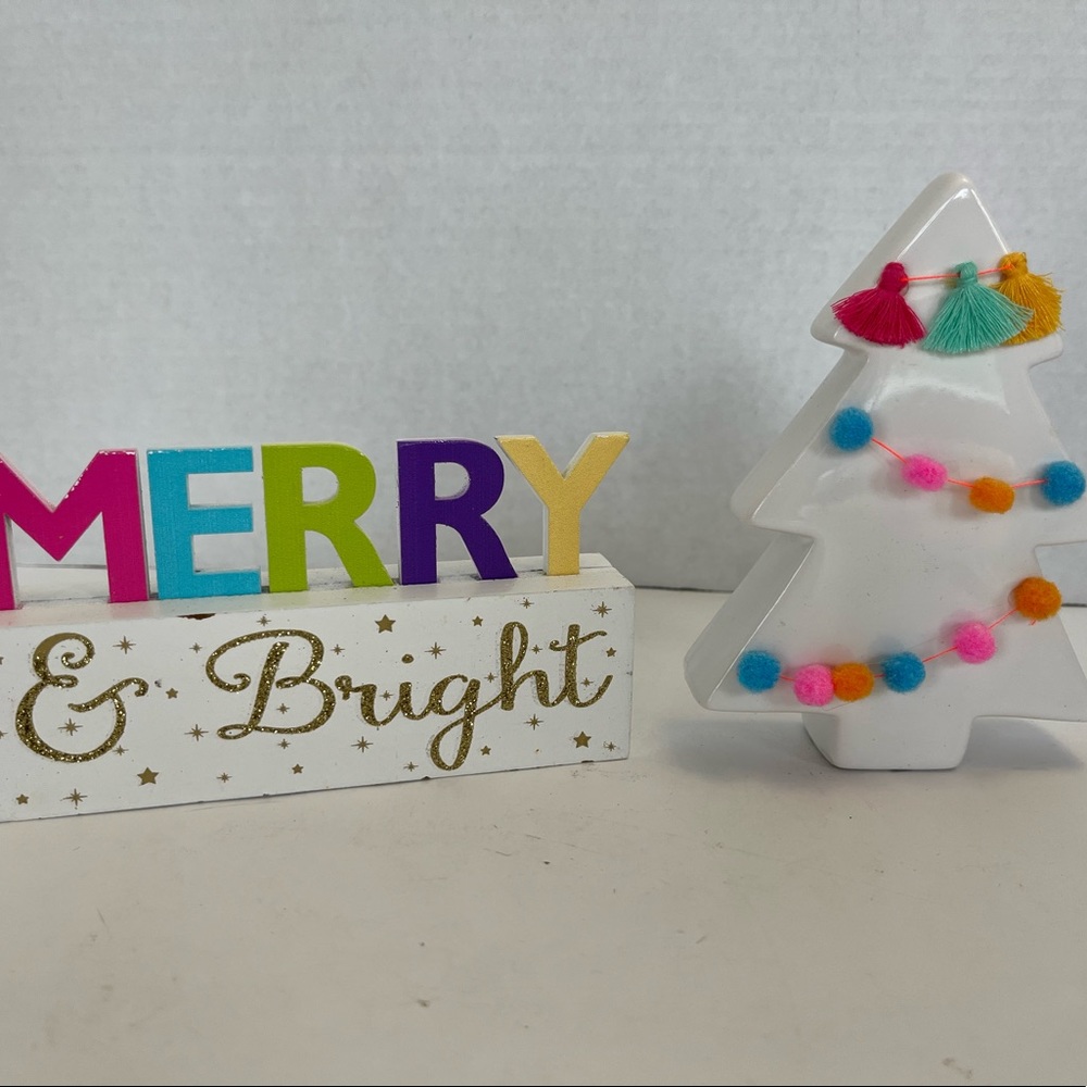 Christmas ceramic tree and decor